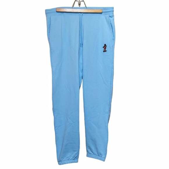 AKOO Slick Sweatpants Men's 3XL Mascot Cerulean Light Blue Drawstring NWT - Picture 1 of 11
